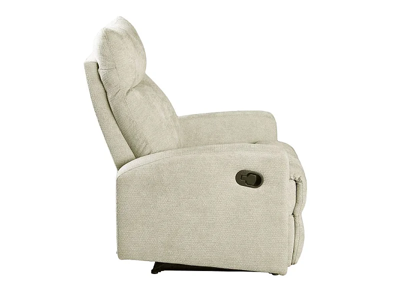 Fauteuil relax manuel tissu 1 place beige ECLIPSE