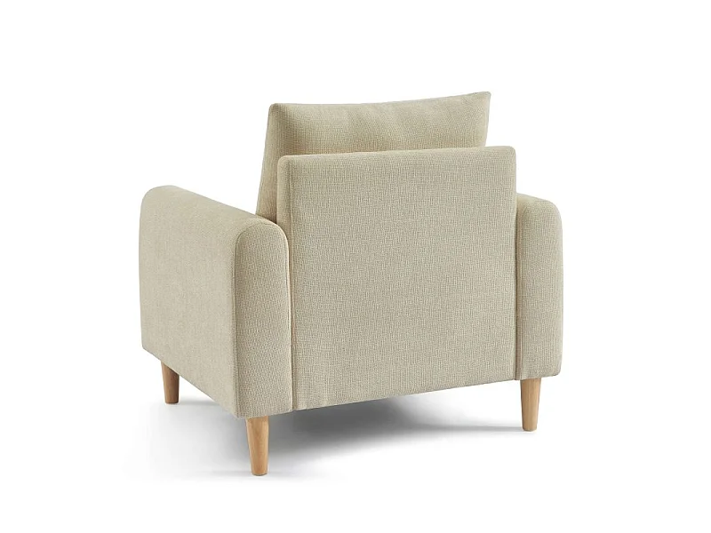 Fauteuil fixe tissu chenille 1 place taupe VENDOME