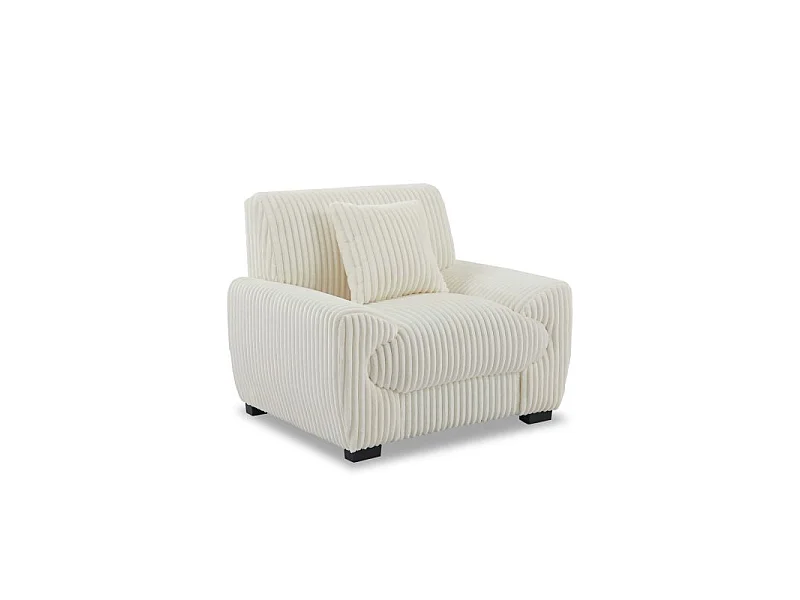 Fauteuil velours côtelé 1 place beige CELESTE