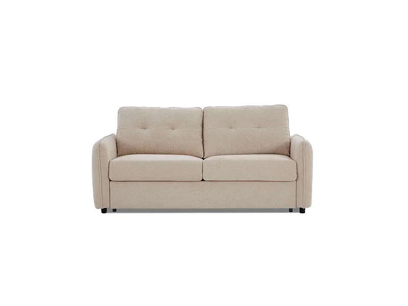 Canapé droit convertible express chenille 3 places beige DEAUVILLE