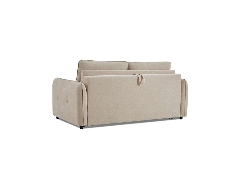 Canapé droit convertible express chenille 3 places beige DEAUVILLE