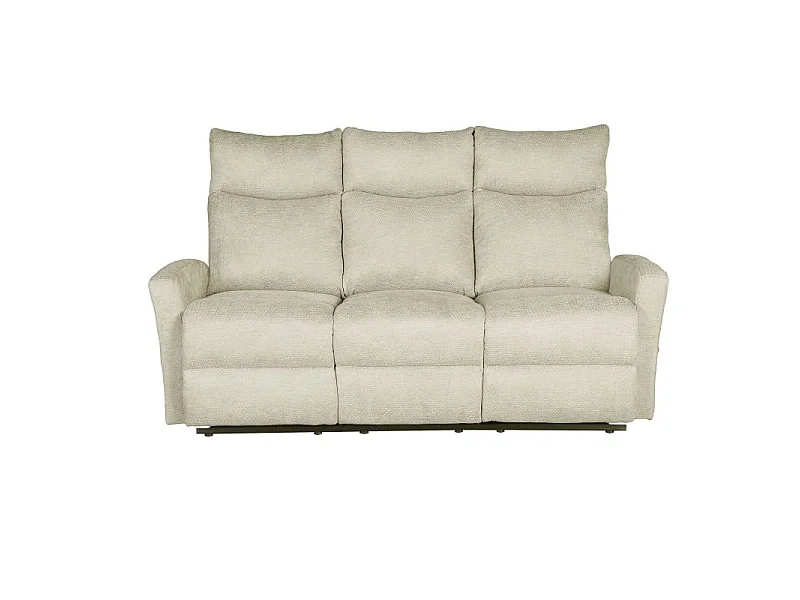 Canapé relax manuel tissu 3 places beige ECLIPSE