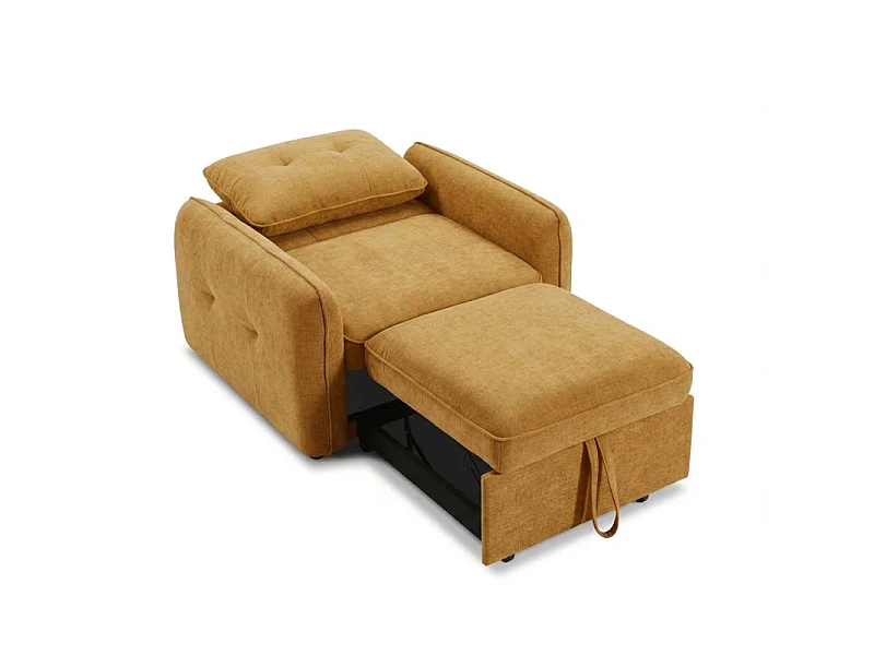Fauteuil convertible chenille 1 place orange ORVEA