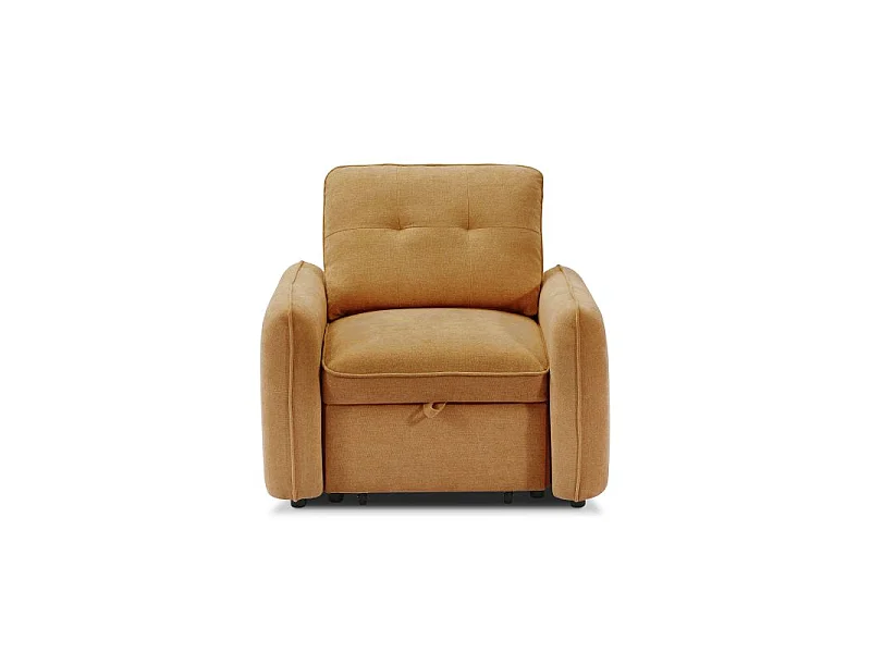 Fauteuil convertible chenille 1 place orange ORVEA