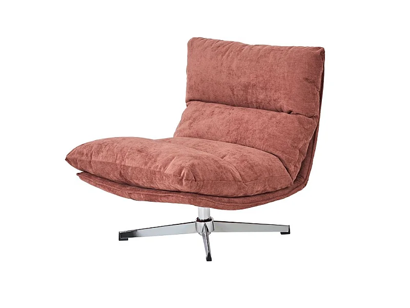 Fauteuil rotatif tissu 1 place terracotta CHANTILLY