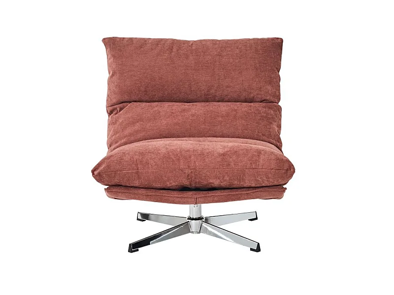 Fauteuil rotatif tissu 1 place terracotta CHANTILLY