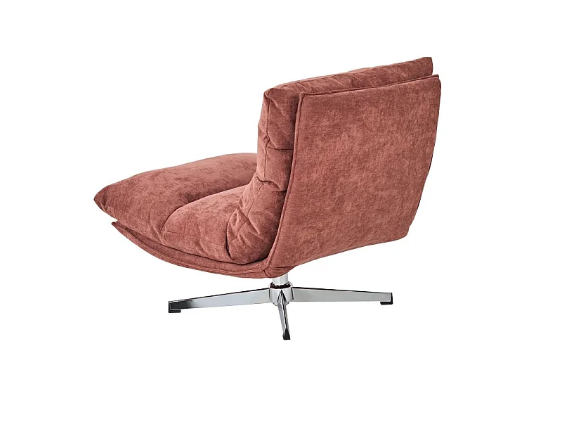 Fauteuil rotatif tissu 1 place terracotta CHANTILLY