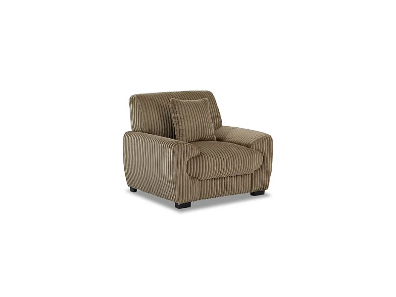 Fauteuil velours côtelé 1 place marron CELESTE