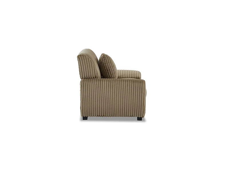 Fauteuil velours côtelé 1 place marron CELESTE
