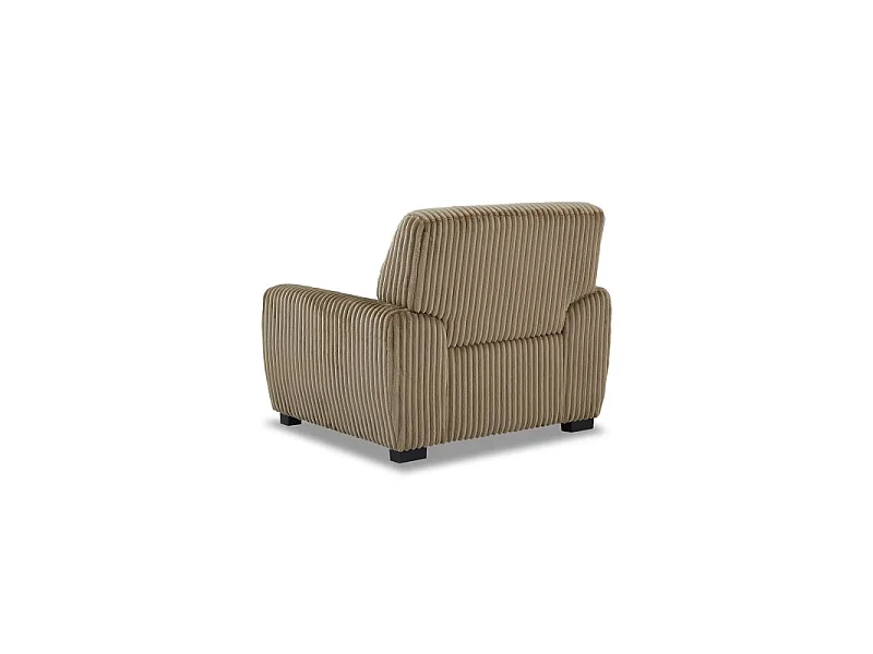 Fauteuil velours côtelé 1 place marron CELESTE