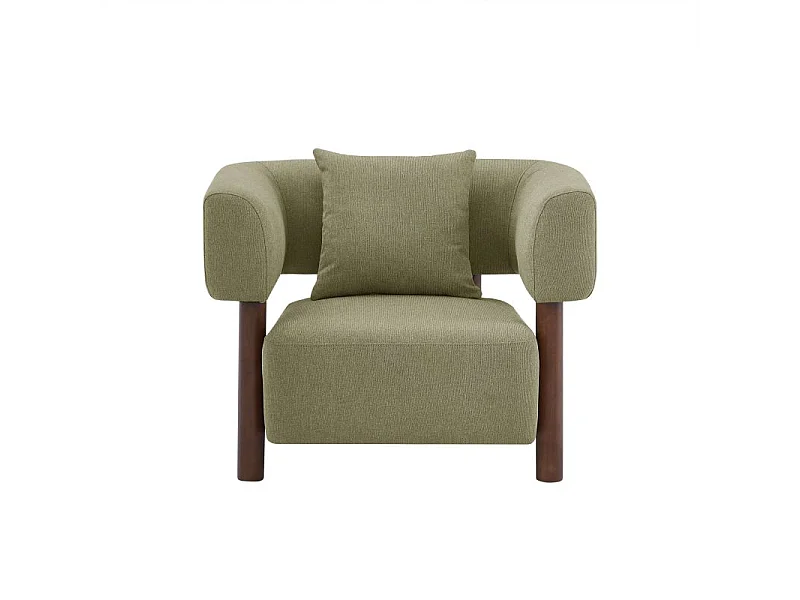 Fauteuil tissu 1 place kaki RIVAGE