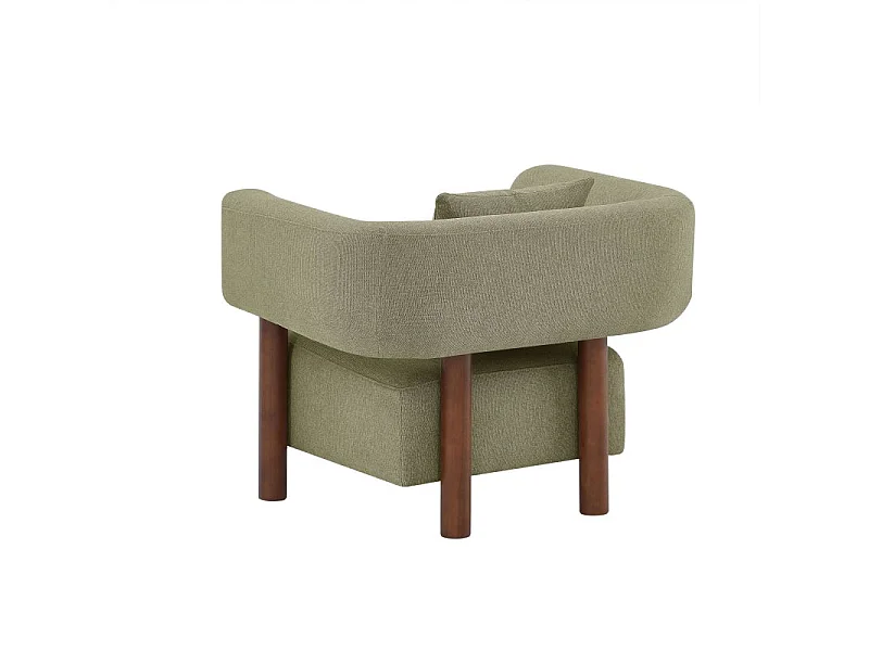 Fauteuil tissu 1 place kaki RIVAGE