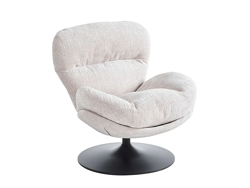 Fauteuil rotatif tissu 1 place gris SEVRES