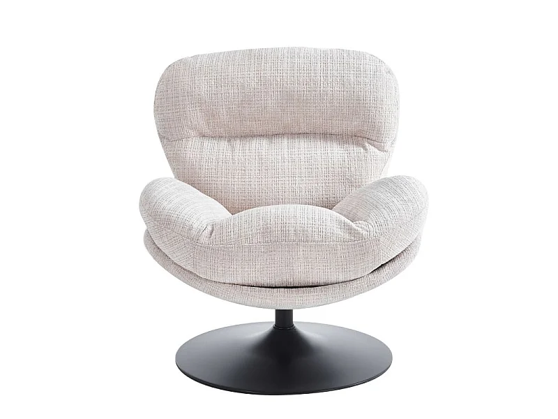 Fauteuil rotatif tissu 1 place gris SEVRES