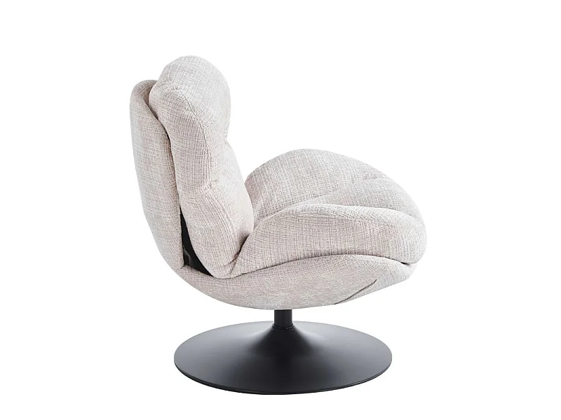 Fauteuil rotatif tissu 1 place gris SEVRES
