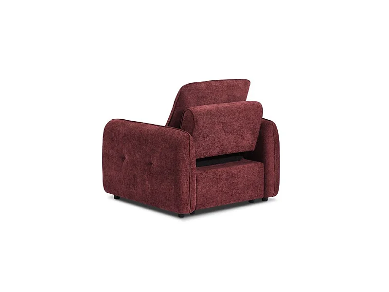 Fauteuil convertible chenille 1 place rouge ORVEA