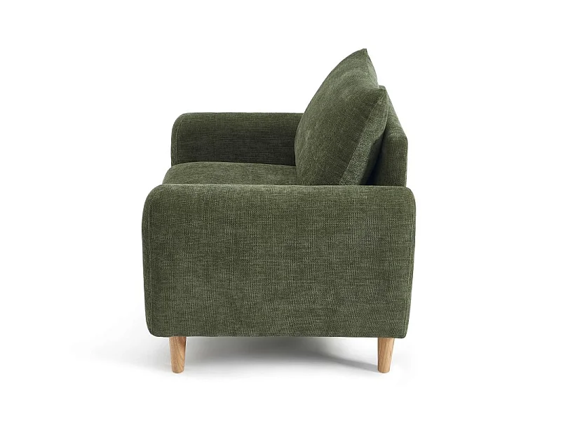 Fauteuil fixe tissu chenille 1 place vert VENDOME