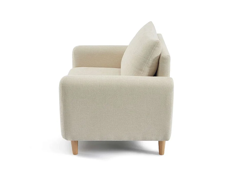 Fauteuil fixe tissu chenille 1 place beige VENDOME