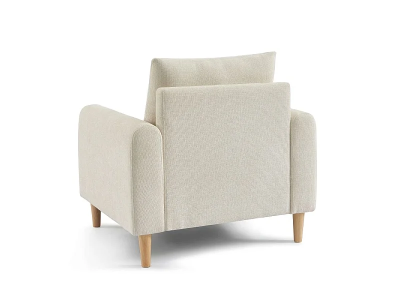 Fauteuil fixe tissu chenille 1 place beige VENDOME