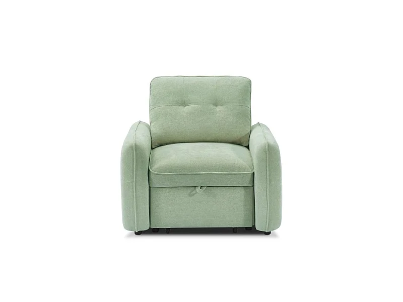 Fauteuil convertible chenille 1 place vert ORVEA