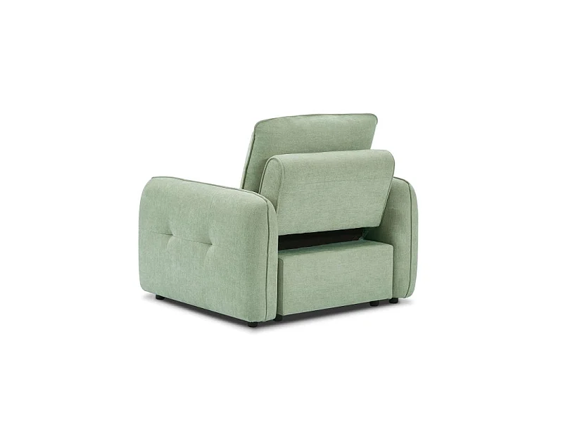Fauteuil convertible chenille 1 place vert ORVEA