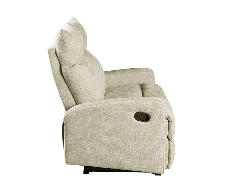 Canapé relax manuel tissu 2 places beige ECLIPSE