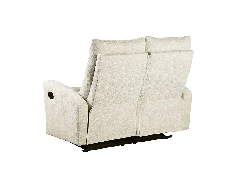 Canapé relax manuel tissu 2 places beige ECLIPSE