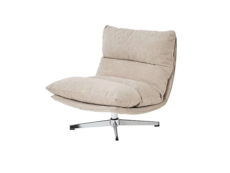 Fauteuil rotatif tissu 1 place taupe CHANTILLY