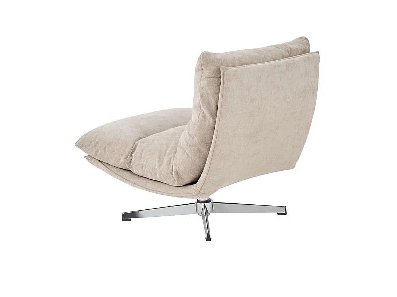 Fauteuil rotatif tissu 1 place taupe CHANTILLY