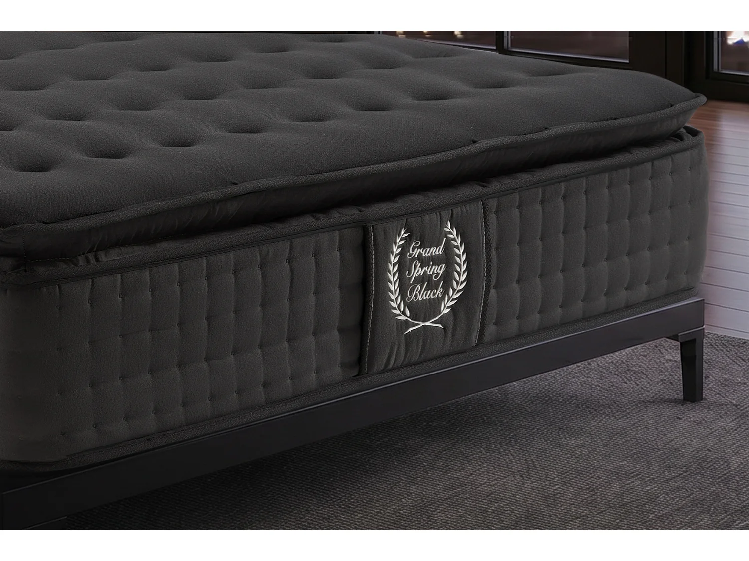 Materasso a molle insacchettate Grand Spring Black, 30cm, 140x190cm - Moonia