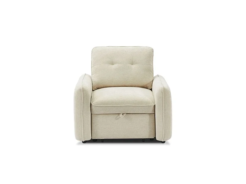 Fauteuil convertible chenille 1 place beige ORVEA
