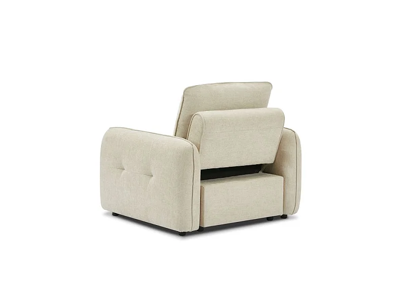 Fauteuil convertible chenille 1 place beige ORVEA