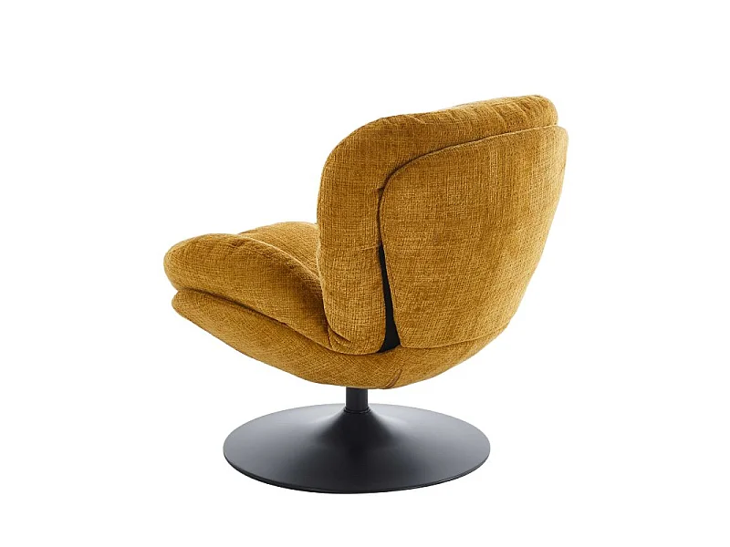 Fauteuil rotatif tissu 1 place jaune moutarde SEVRES
