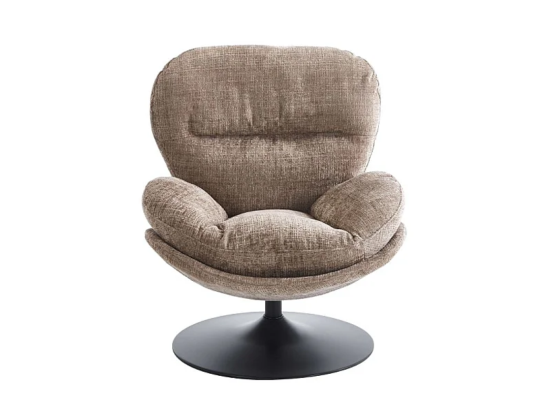 Fauteuil rotatif tissu 1 place taupe SEVRES