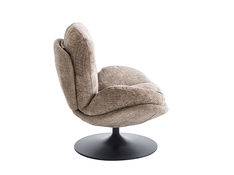 Fauteuil rotatif tissu 1 place taupe SEVRES