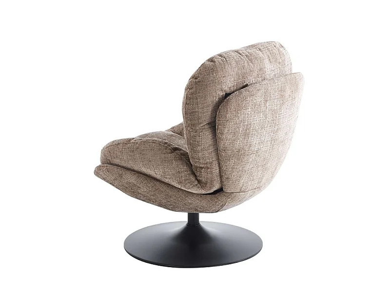 Fauteuil rotatif tissu 1 place taupe SEVRES
