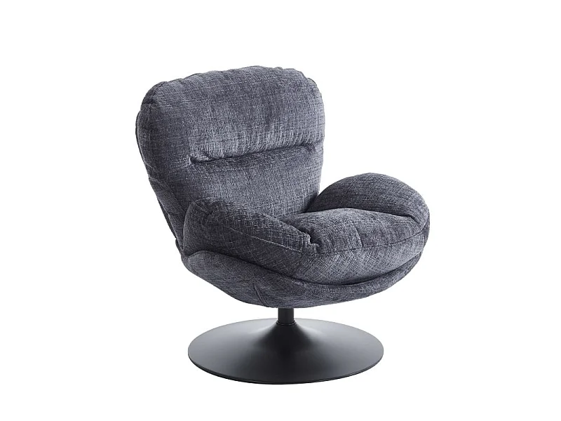 Fauteuil rotatif tissu 1 place bleu SEVRES