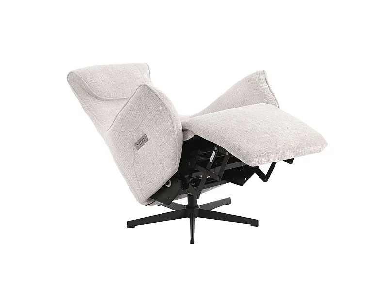 Fauteuil relax électrique rotatif tissu 1 place gris clair MISTRAL