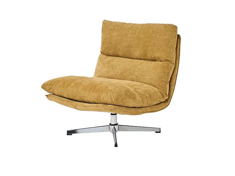 Fauteuil rotatif tissu 1 place jaune moutarde CHANTILLY