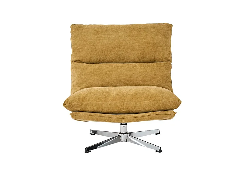 Fauteuil rotatif tissu 1 place jaune moutarde CHANTILLY