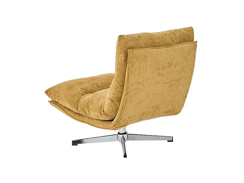 Fauteuil rotatif tissu 1 place jaune moutarde CHANTILLY