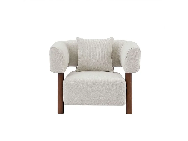 Fauteuil tissu 1 place beige RIVAGE