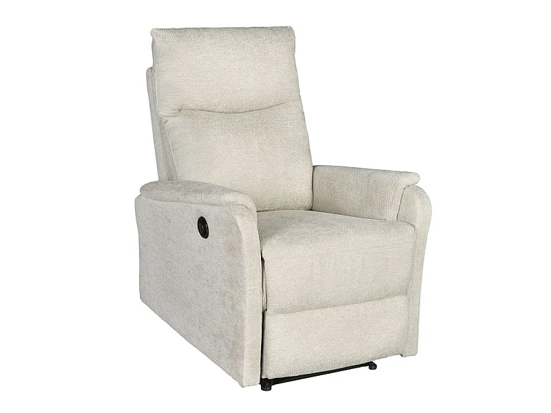 Fauteuil relax électrique tissu 1 place beige LUMIO