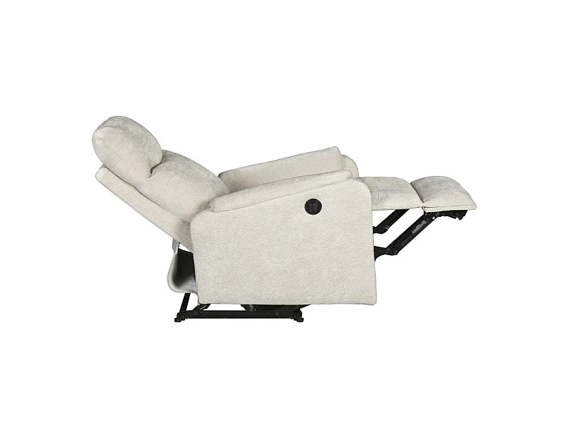 Fauteuil relax électrique tissu 1 place beige LUMIO