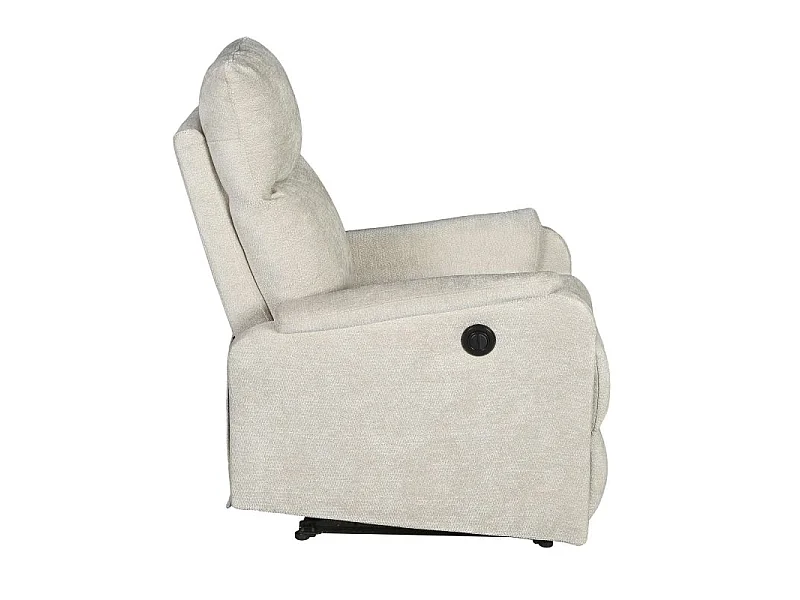 Fauteuil relax électrique tissu 1 place beige LUMIO