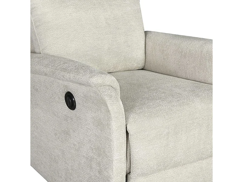 Fauteuil relax électrique tissu 1 place beige LUMIO