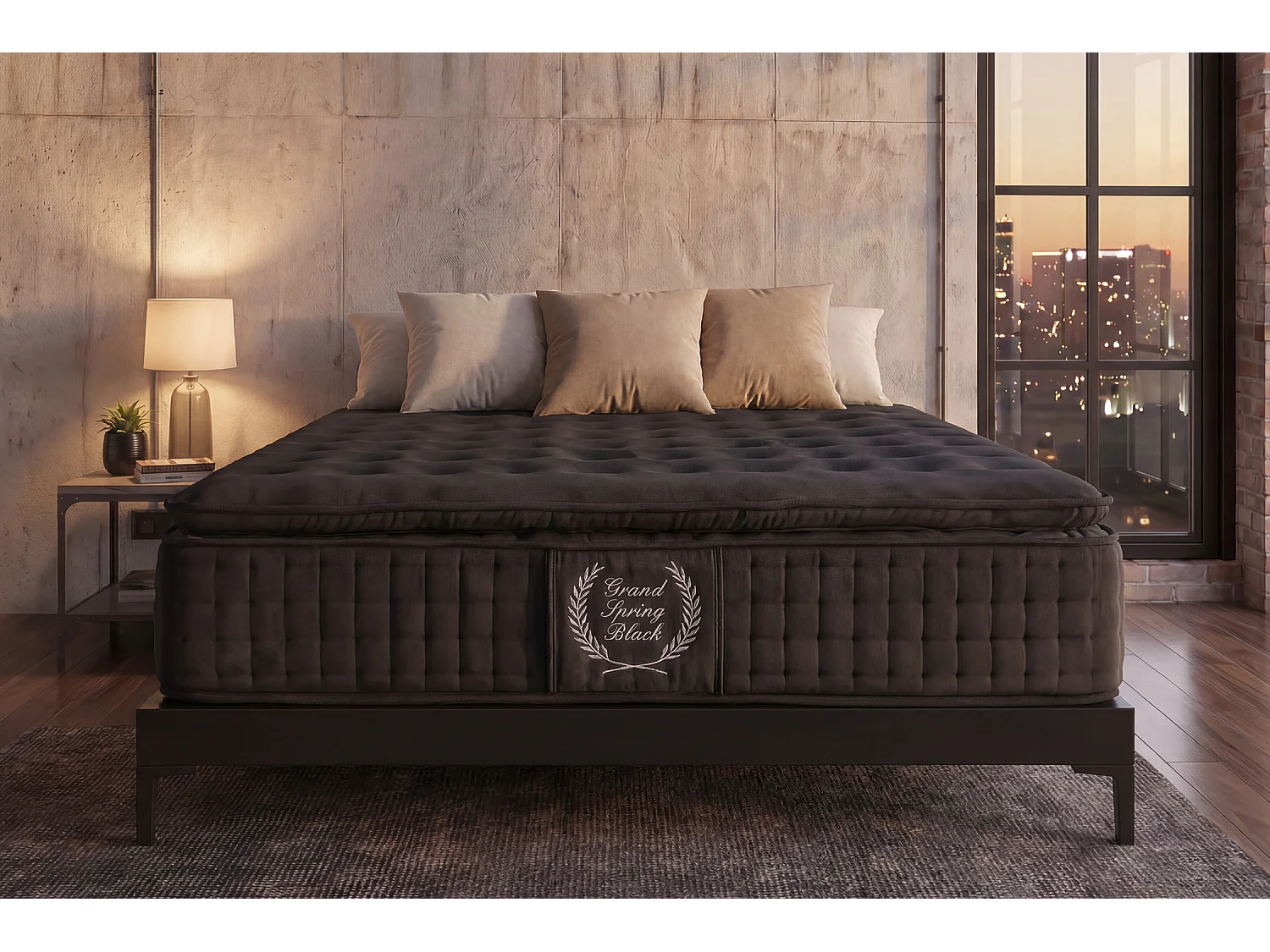 Materasso a molle insacchettate Grand Spring Black, 30cm, 140x200cm - Moonia