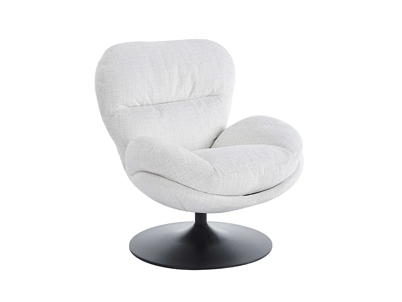 Fauteuil rotatif tissu 1 place beige SEVRES