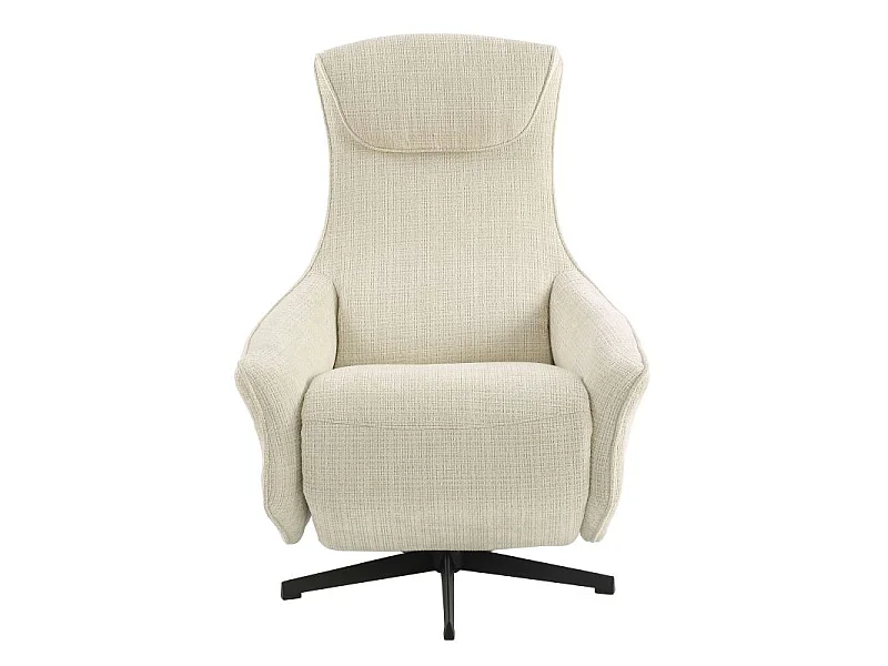 Fauteuil relax électrique rotatif tissu 1 place beige MISTRAL