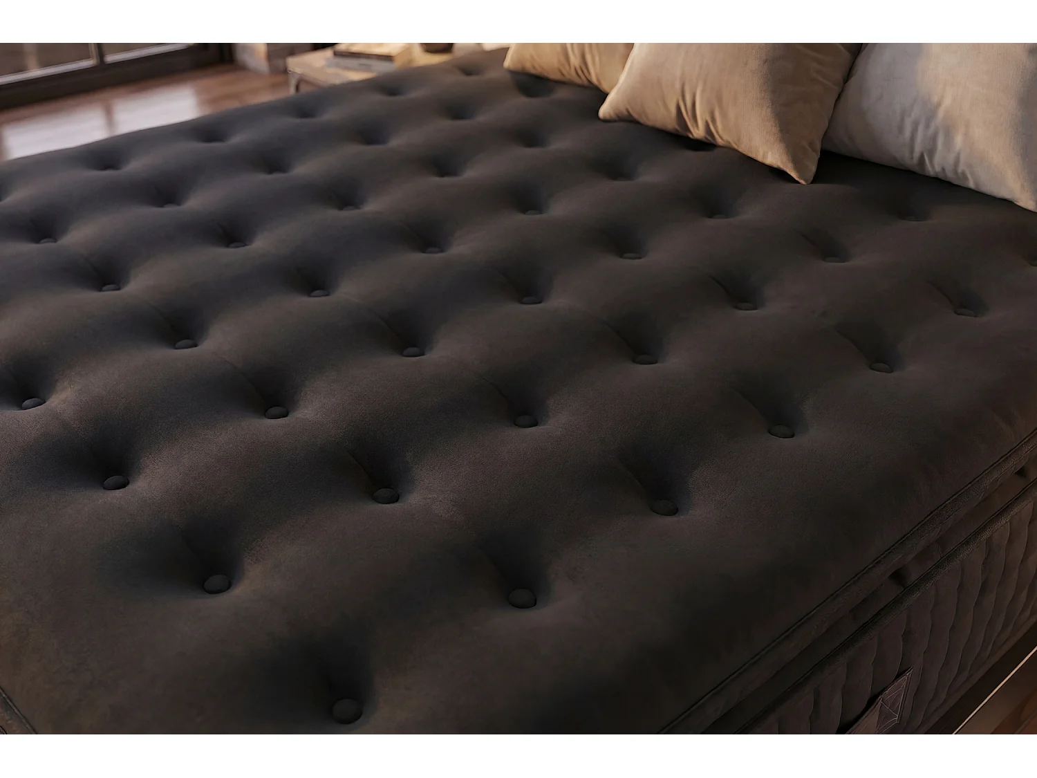 Materasso a molle insacchettate Grand Spring Black, 30cm, 135x190cm - Moonia